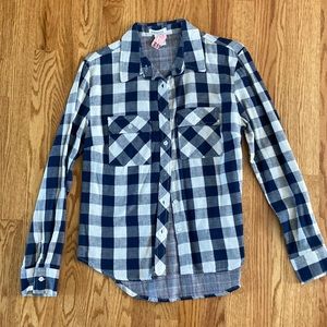 Dizzy Liszt Checked navy and white shirt Size Medium